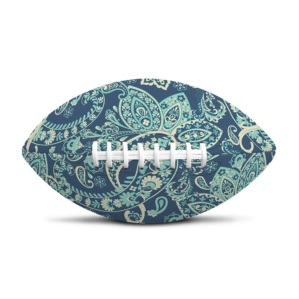 Blue Sky Paisley Bohemian Pattern Print Rugby Ball