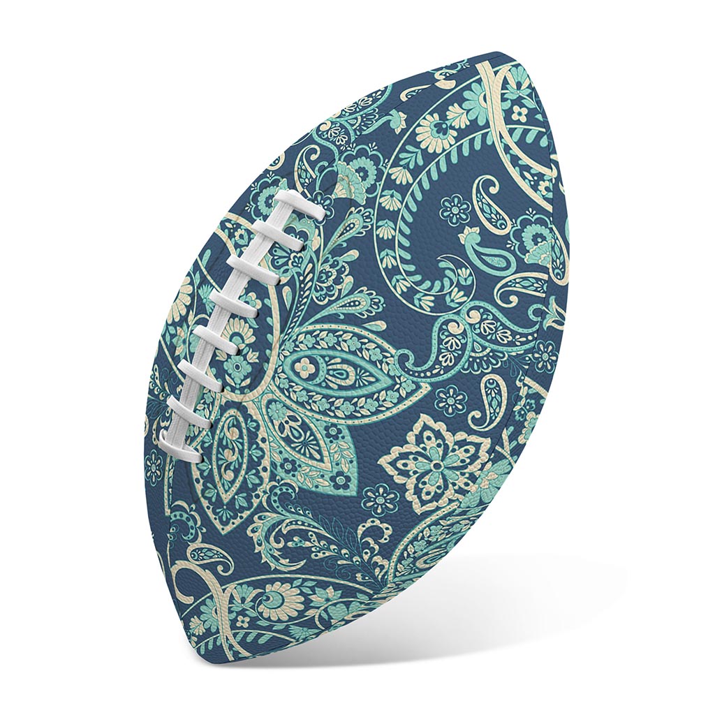Blue Sky Paisley Bohemian Pattern Print Rugby Ball