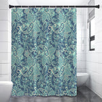 Blue Sky Paisley Bohemian Pattern Print Shower Curtain
