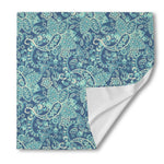 Blue Sky Paisley Bohemian Pattern Print Silk Bandana