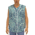 Blue Sky Paisley Bohemian Pattern Print Sleeveless Baseball Jersey