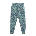 Blue Sky Paisley Bohemian Pattern Print Sweatpants