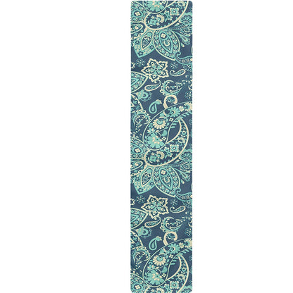 Blue Sky Paisley Bohemian Pattern Print Table Runner