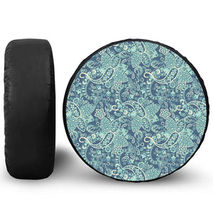 Blue Sky Paisley Bohemian Pattern Print Tire Cover