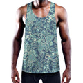Blue Sky Paisley Bohemian Pattern Print Men's Workout Tank Top