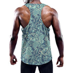 Blue Sky Paisley Bohemian Pattern Print Training Tank Top