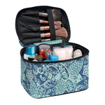 Blue Sky Paisley Bohemian Pattern Print Travel Makeup Bag