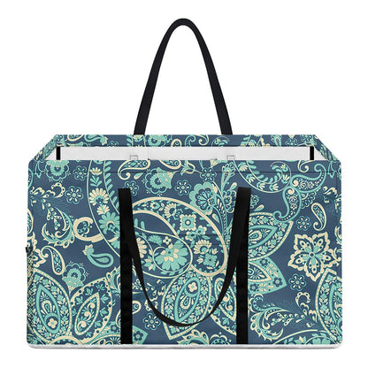 Blue Sky Paisley Bohemian Pattern Print Utility Tote Bag