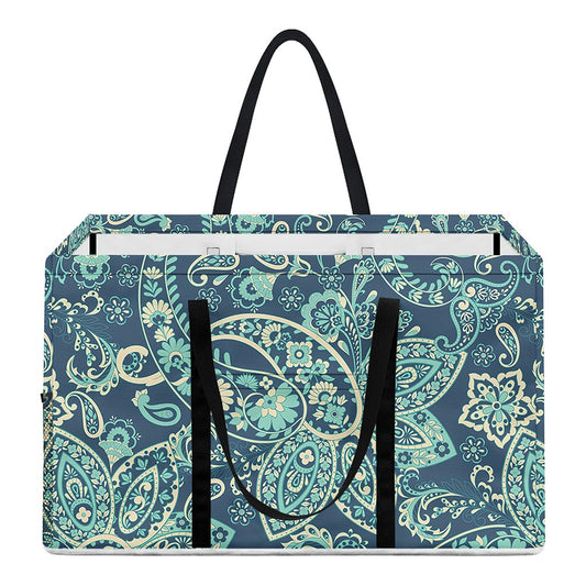 Blue Sky Paisley Bohemian Pattern Print Utility Tote Bag