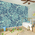 Blue Sky Paisley Bohemian Pattern Print Wall Sticker
