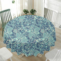 Blue Sky Paisley Bohemian Pattern Print Waterproof Round Tablecloth