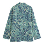 Blue Sky Paisley Bohemian Pattern Print Women's Blazer