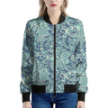 Blue Sky Paisley Bohemian Pattern Print Women's Bomber Jacket