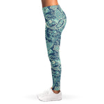 Blue Sky Paisley Bohemian Pattern Print Women's Leggings