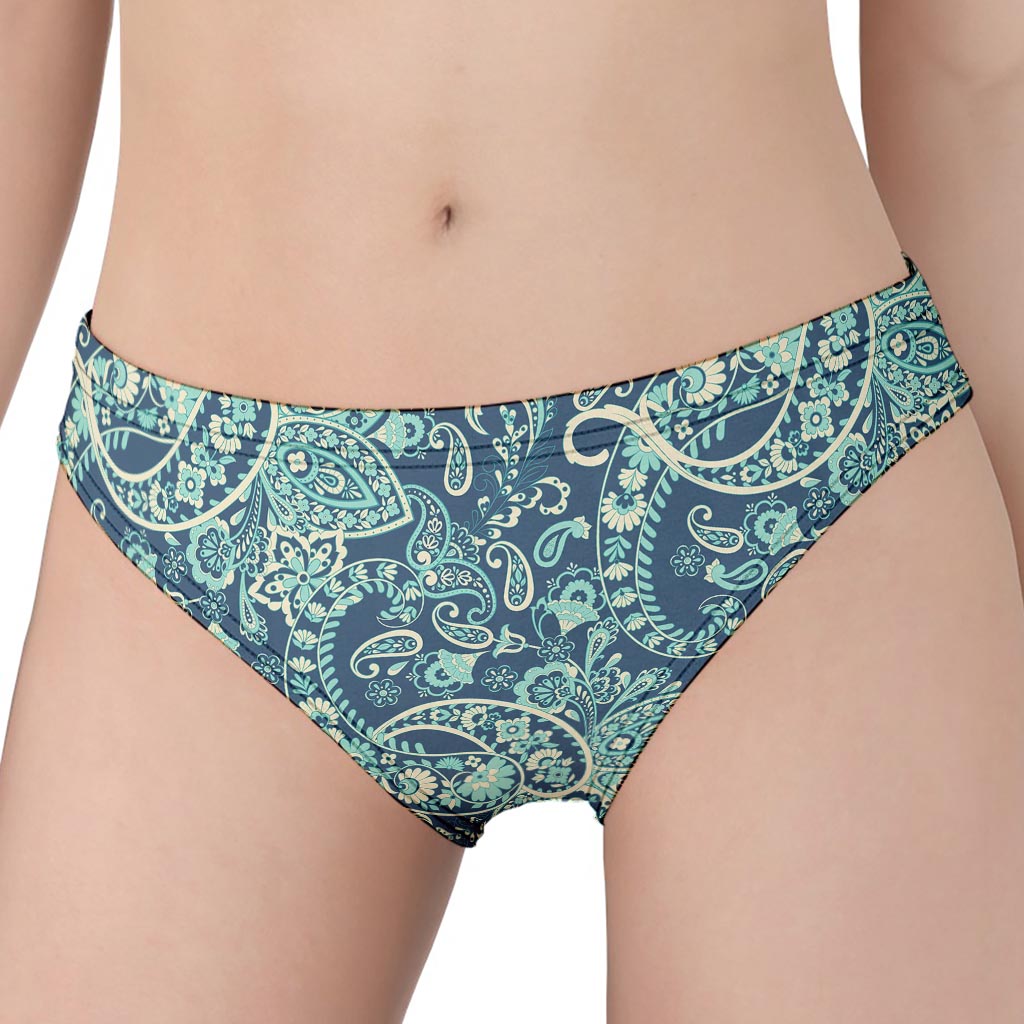 Blue Sky Paisley Bohemian Pattern Print Women's Panties