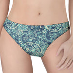 Blue Sky Paisley Bohemian Pattern Print Women's Thong