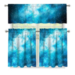 Blue Sky Universe Galaxy Space Print 3 Piece Kitchen Curtains
