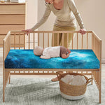 Blue Sky Universe Galaxy Space Print Baby Crib Sheet