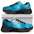 Blue Sky Universe Galaxy Space Print Black Chunky Shoes