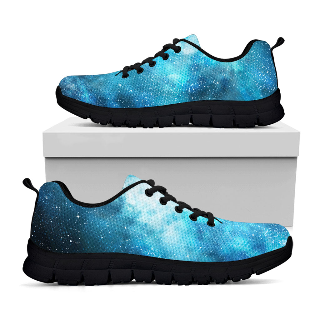 Blue Sky Universe Galaxy Space Print Black Running Shoes