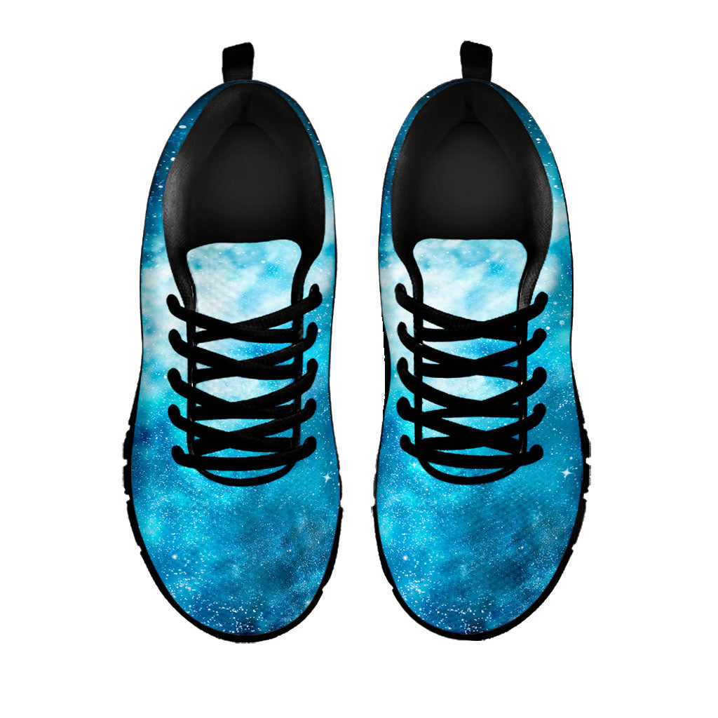 Blue Sky Universe Galaxy Space Print Black Running Shoes
