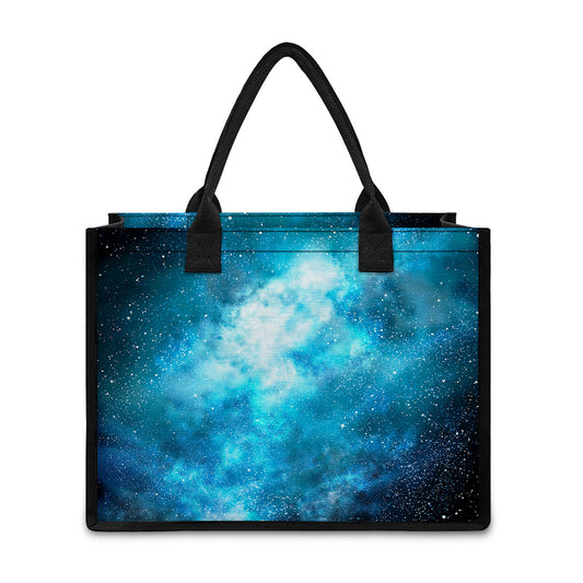 Blue Sky Universe Galaxy Space Print Canvas Tote Bag
