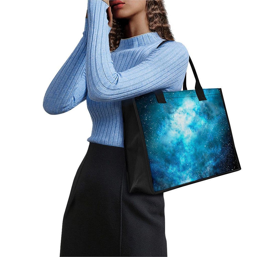 Blue Sky Universe Galaxy Space Print Canvas Tote Bag