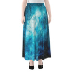 Blue Sky Universe Galaxy Space Print Chiffon Maxi Skirt