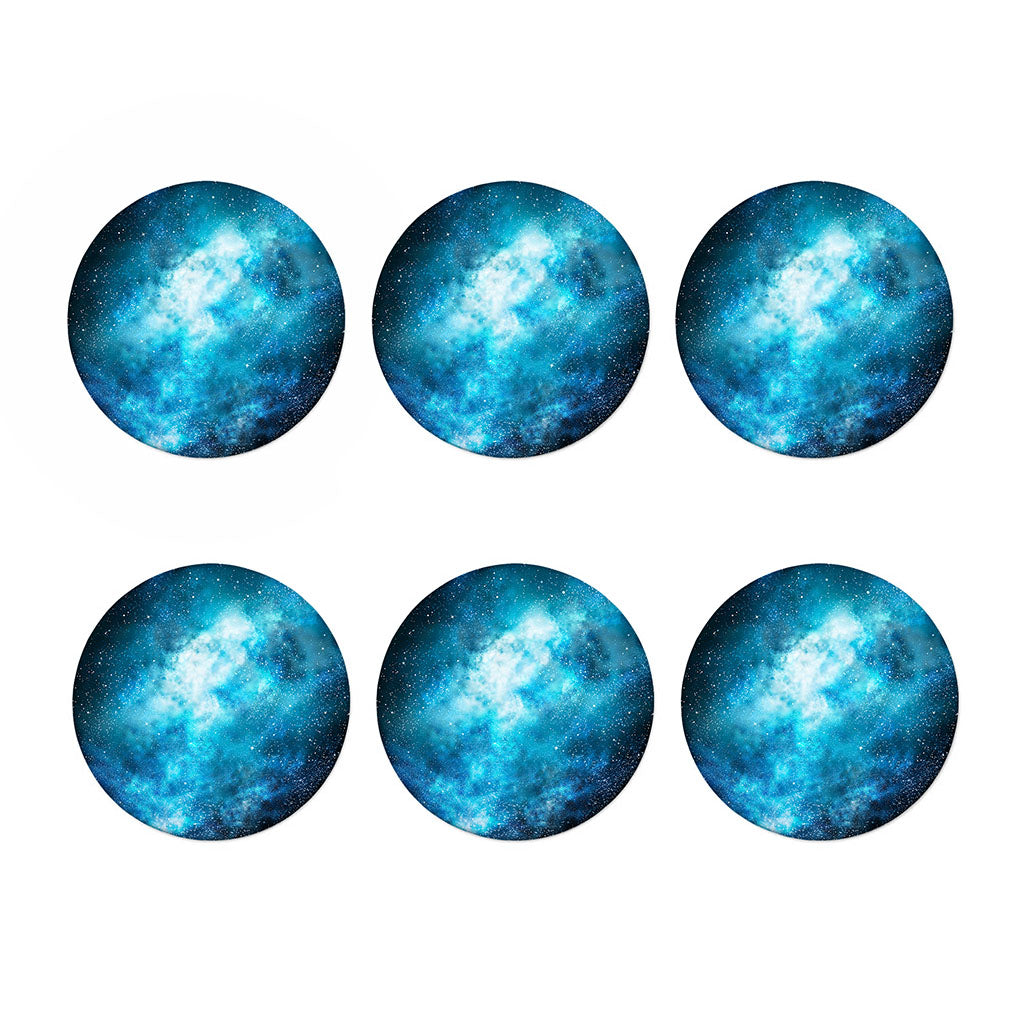 Blue Sky Universe Galaxy Space Print Coaster Set