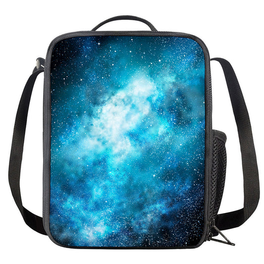 Blue Sky Universe Galaxy Space Print Crossbody Lunch Bag