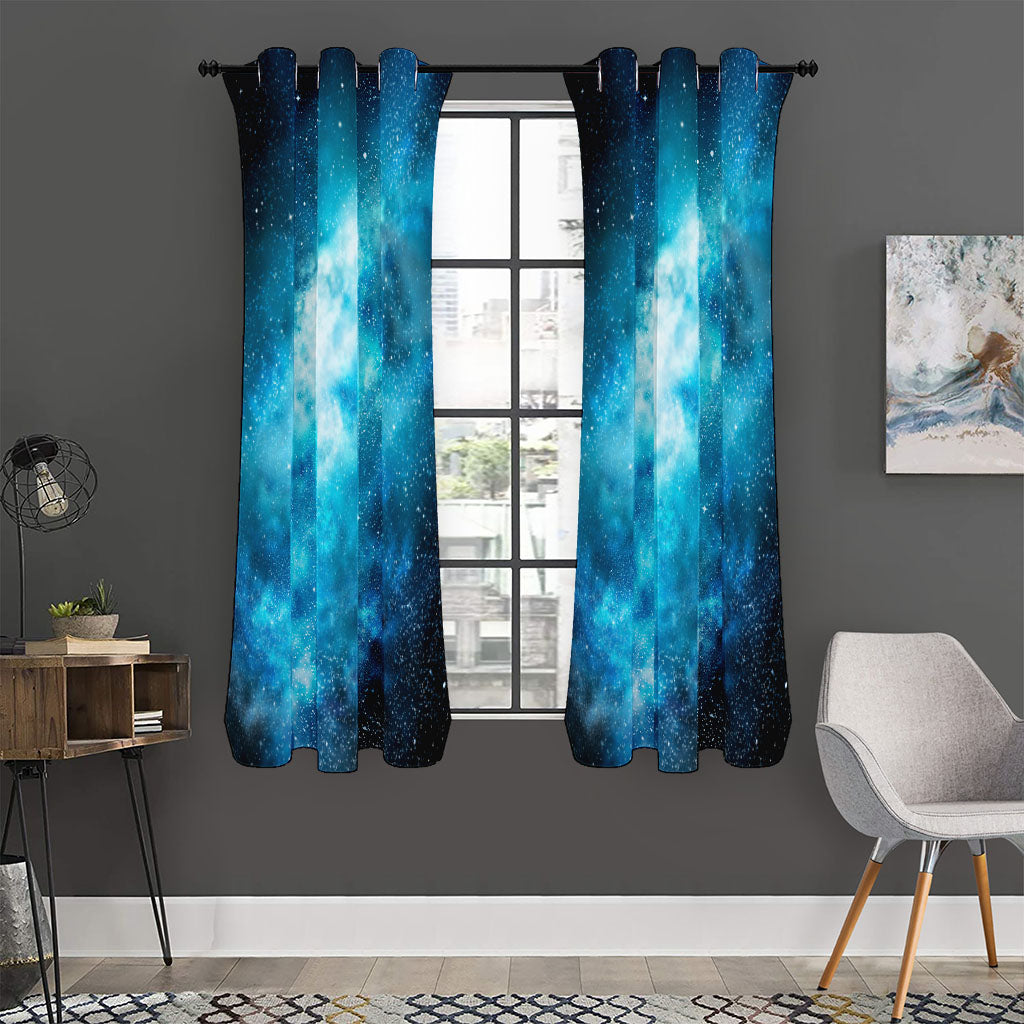 Blue Sky Universe Galaxy Space Print Curtain