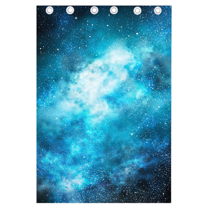 Blue Sky Universe Galaxy Space Print Curtain
