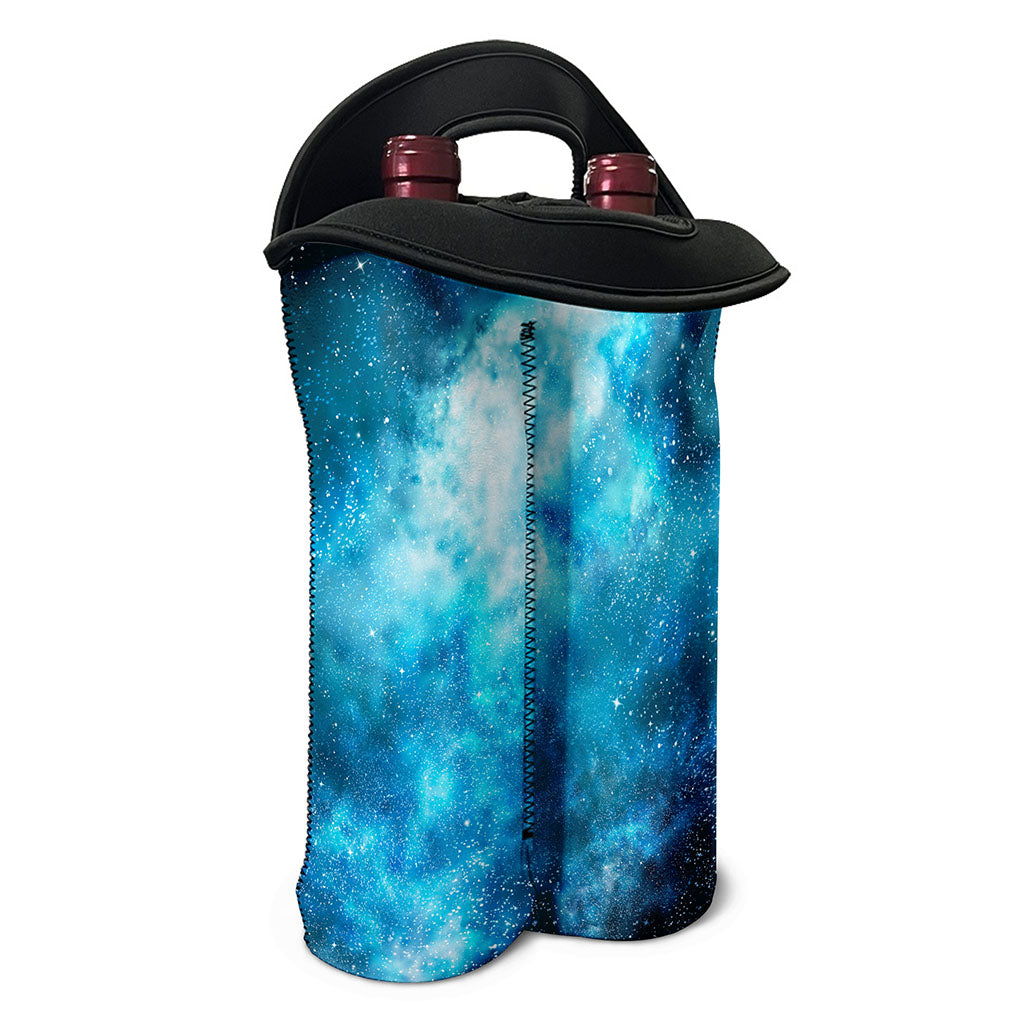 Blue Sky Universe Galaxy Space Print Double Neoprene Wine Tote