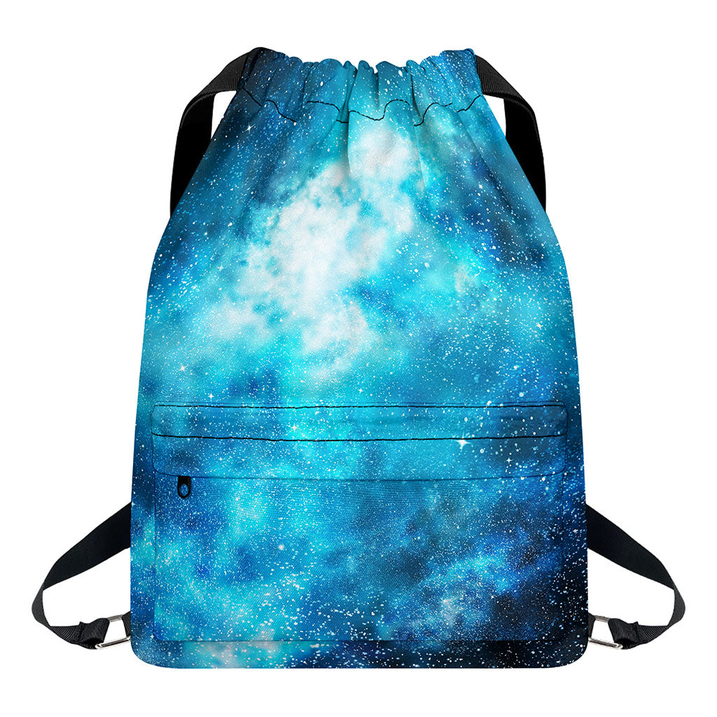 Blue Sky Universe Galaxy Space Print Drawstring Backpack