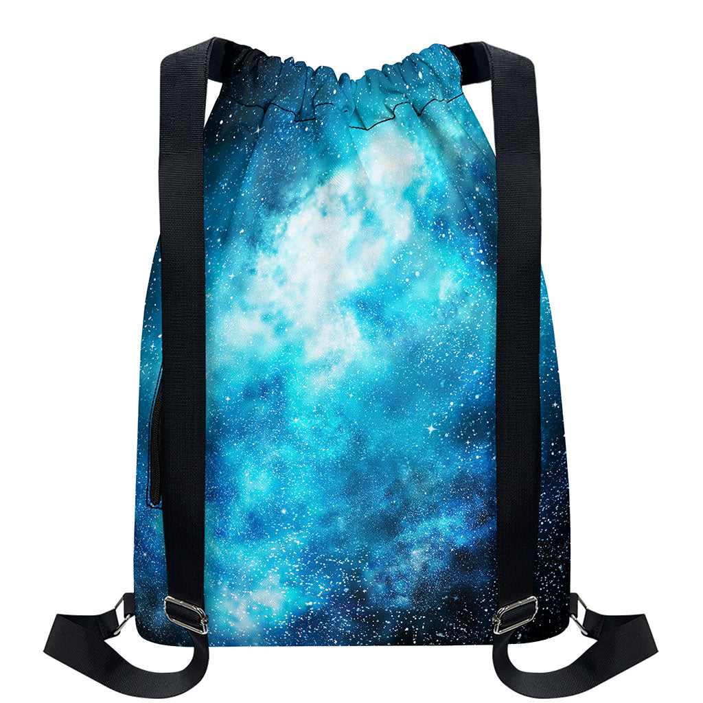 Blue Sky Universe Galaxy Space Print Drawstring Backpack