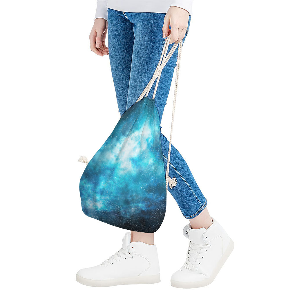 Blue Sky Universe Galaxy Space Print Drawstring Bag