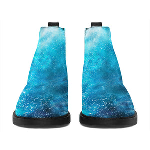 Blue Sky Universe Galaxy Space Print Flat Ankle Boots