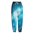 Blue Sky Universe Galaxy Space Print Fleece Lined Knit Pants