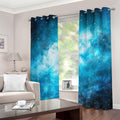 Blue Sky Universe Galaxy Space Print Grommet Curtains