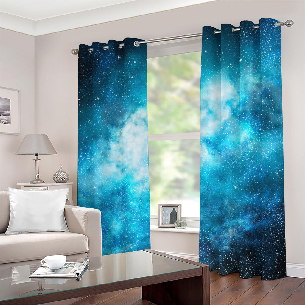 Blue Sky Universe Galaxy Space Print Grommet Curtains