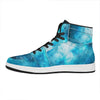 Blue Sky Universe Galaxy Space Print High Top Leather Sneakers