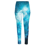 Blue Sky Universe Galaxy Space Print High-Waisted Pocket Leggings