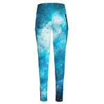 Blue Sky Universe Galaxy Space Print High-Waisted Pocket Leggings