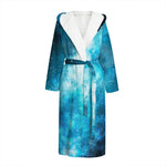 Blue Sky Universe Galaxy Space Print Hooded Bathrobe