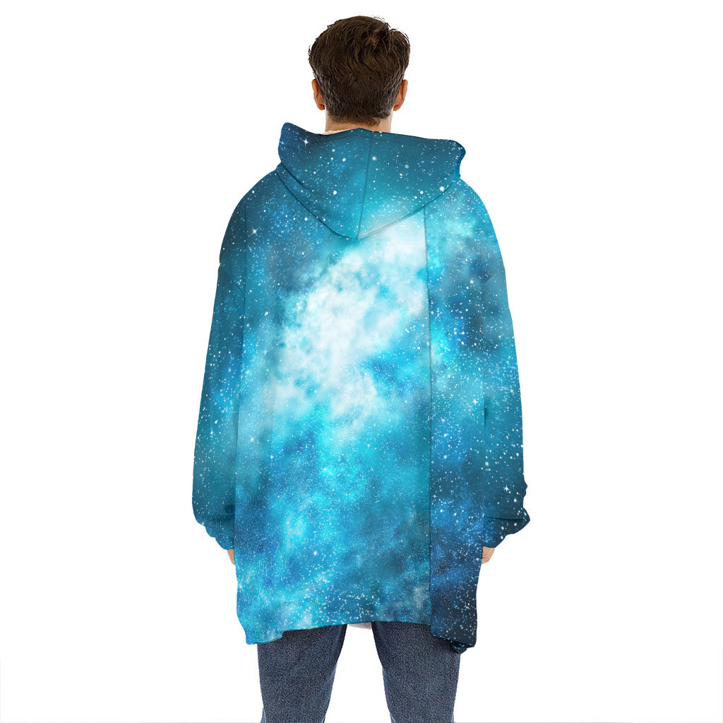Blue Sky Universe Galaxy Space Print Hoodie Blanket