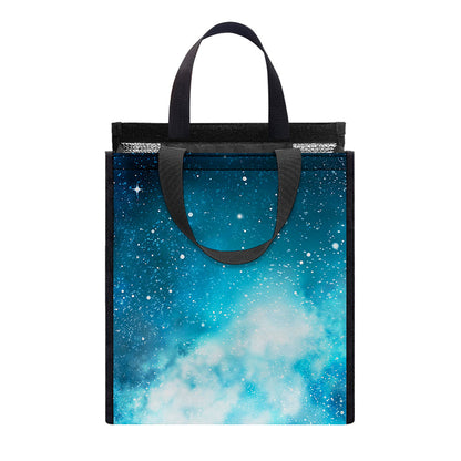 Blue Sky Universe Galaxy Space Print Insulated Lunch Tote