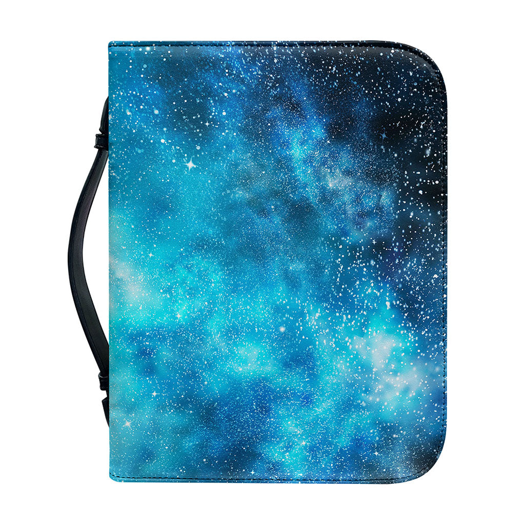Blue Sky Universe Galaxy Space Print Leather Bible Cover