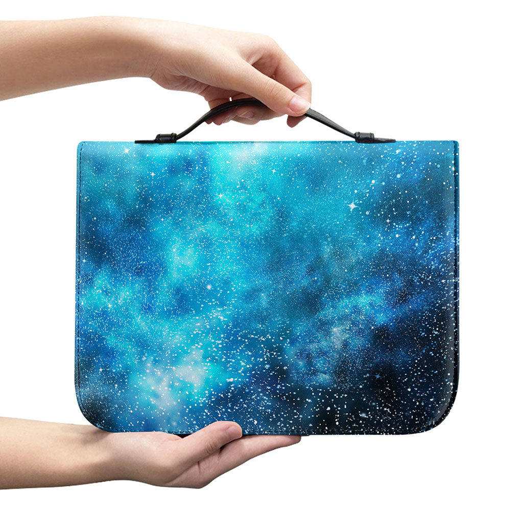 Blue Sky Universe Galaxy Space Print Leather Bible Cover