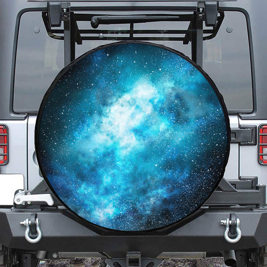 Blue Sky Universe Galaxy Space Print Leather Spare Tire Cover