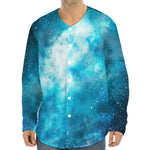 Blue Sky Universe Galaxy Space Print Long Sleeve Baseball Jersey